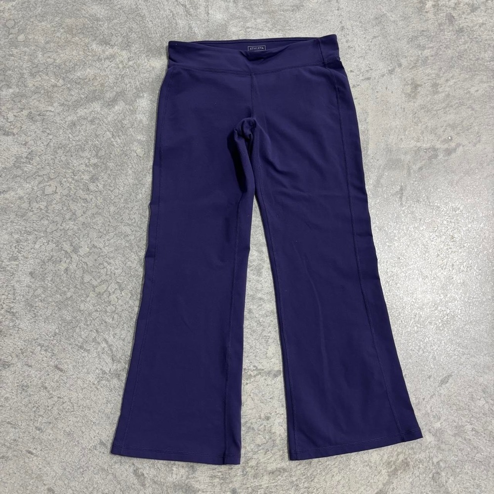 Athleta Purple Flare Leggings Womens Size L Wide Leg Yoga Pants